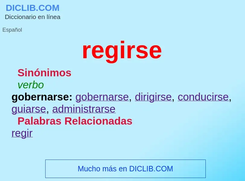 What is regirse - definition