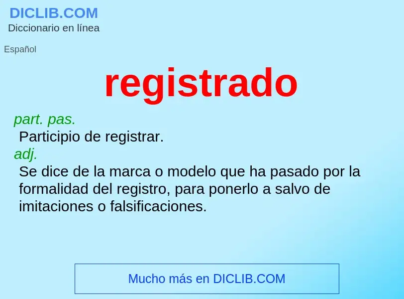 Che cos'è registrado - definizione