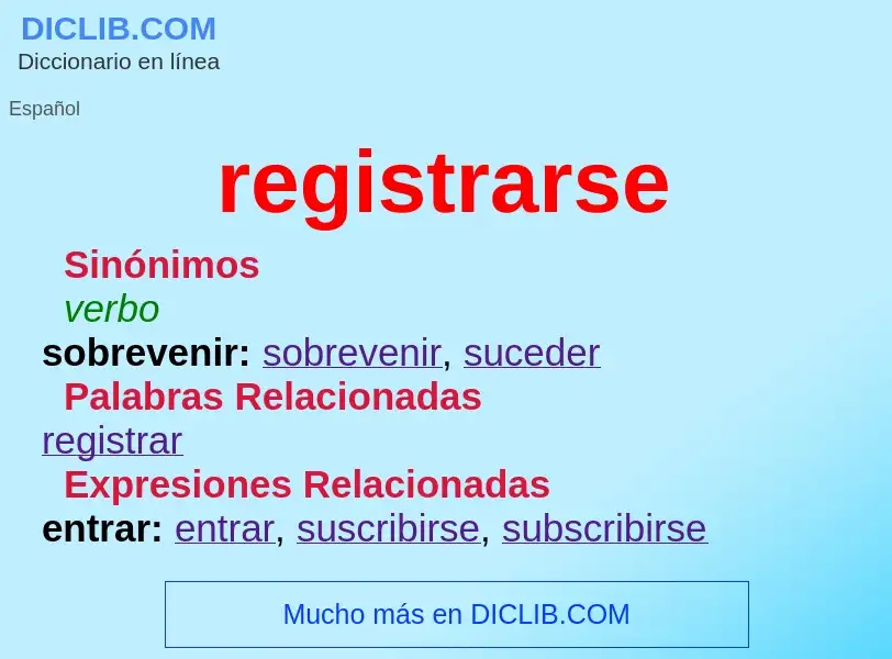 What is registrarse - definition