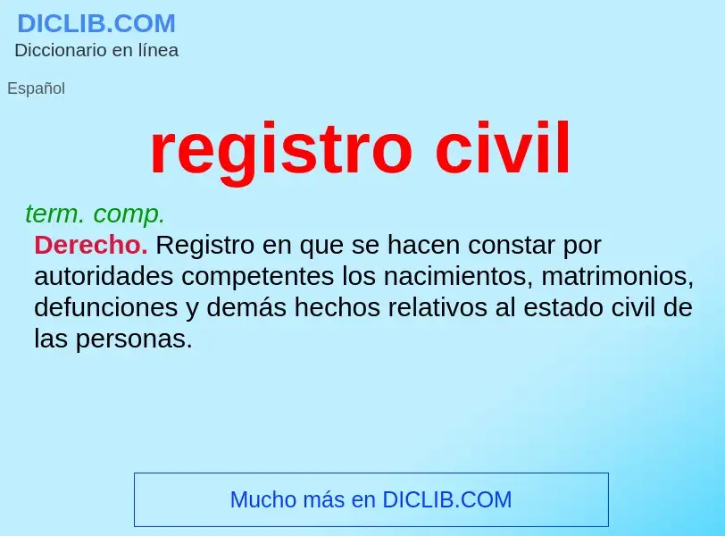 Что такое registro civil - определение