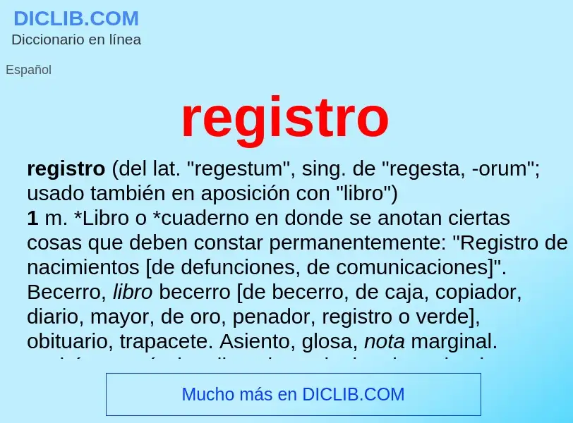 What is registro - meaning and definition