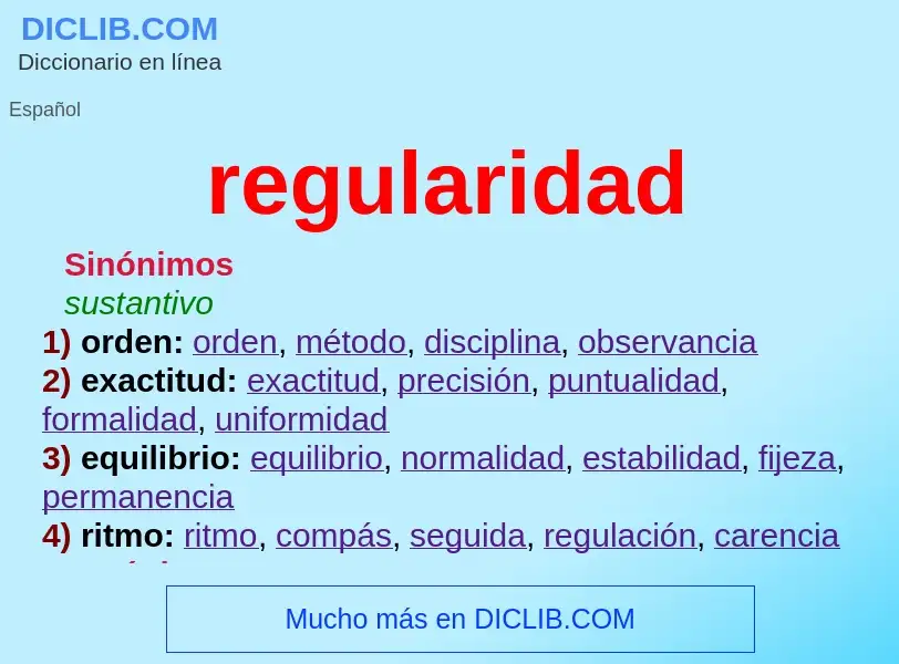 What is regularidad - definition