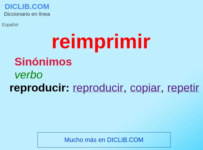 Wat is reimprimir - definition