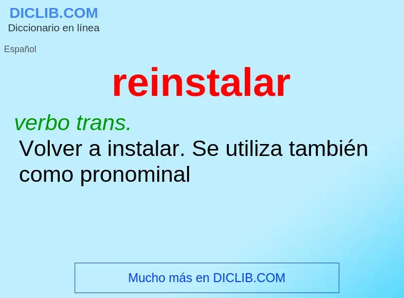 O que é reinstalar - definição, significado, conceito