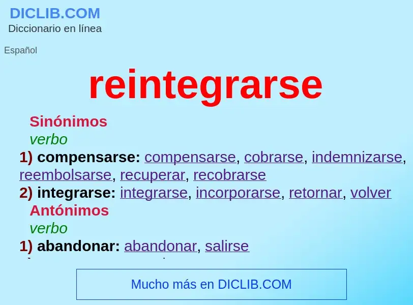 What is reintegrarse - meaning and definition