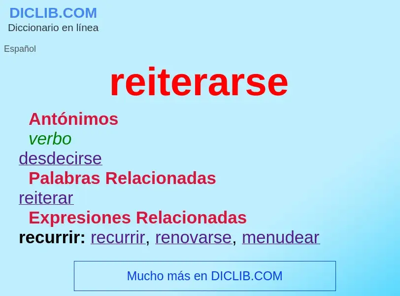 O que é reiterarse - definição, significado, conceito