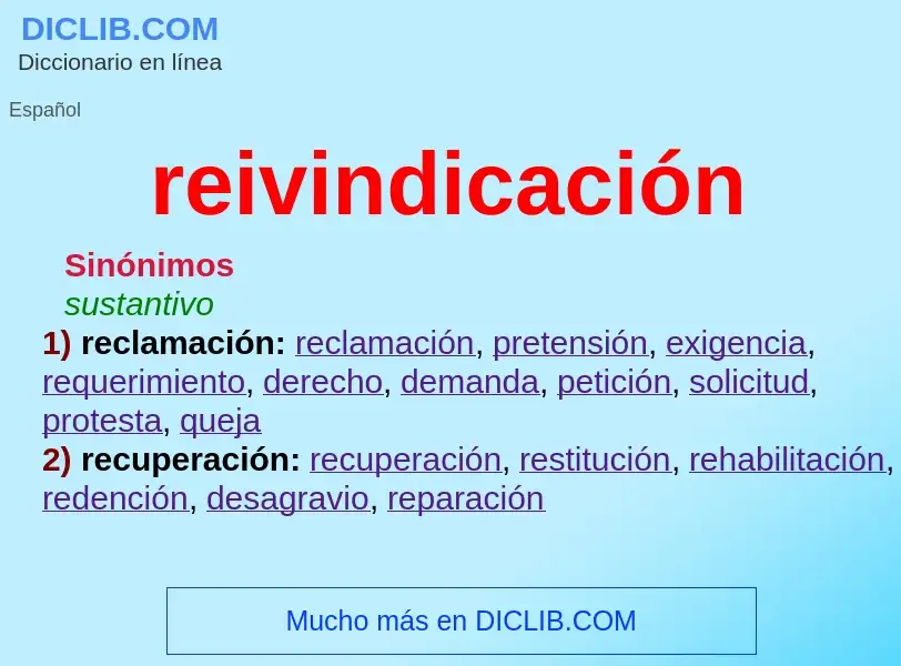 Wat is reivindicación - definition