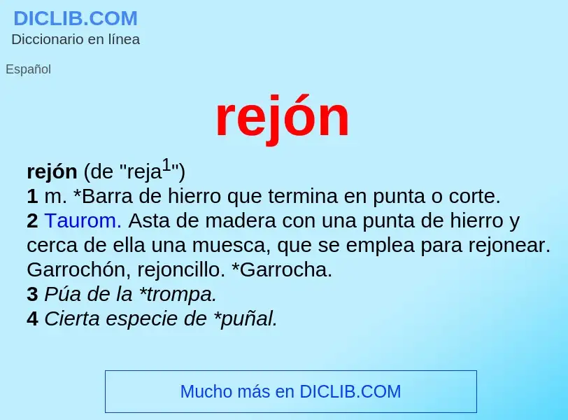 ¿Qué es rejón? - significado y definición