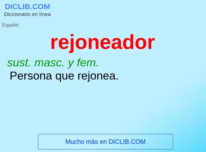 Wat is rejoneador - definition