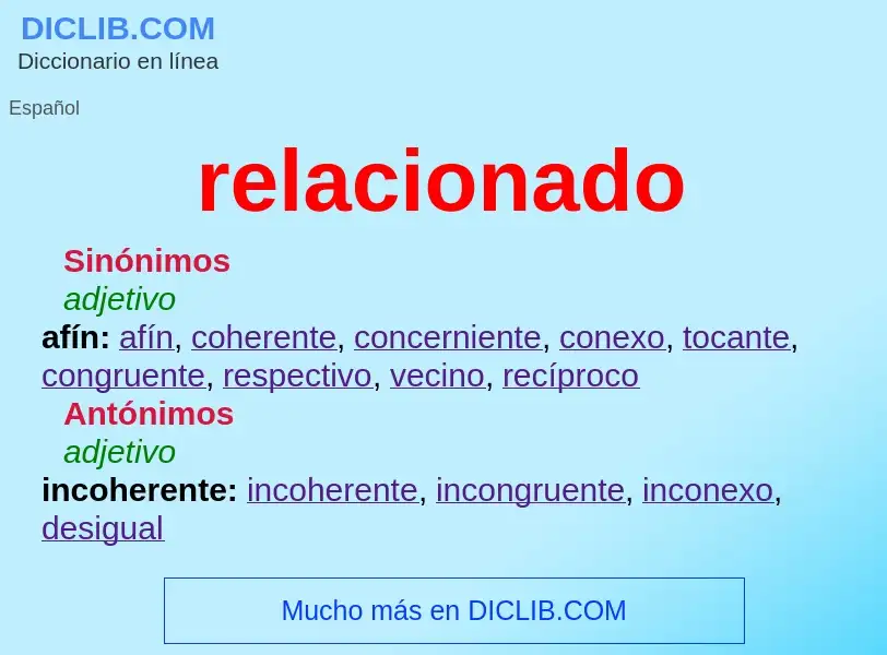 ¿Qué es relacionado? - significado y definición