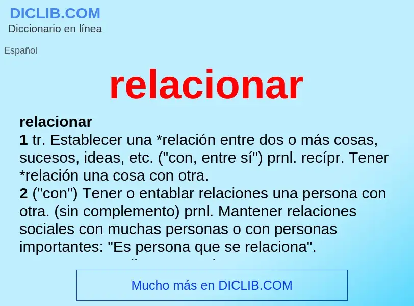 Was ist relacionar - Definition