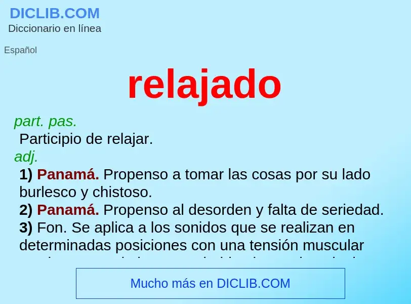 Wat is relajado - definition