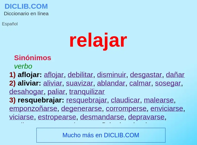 What is relajar - definition