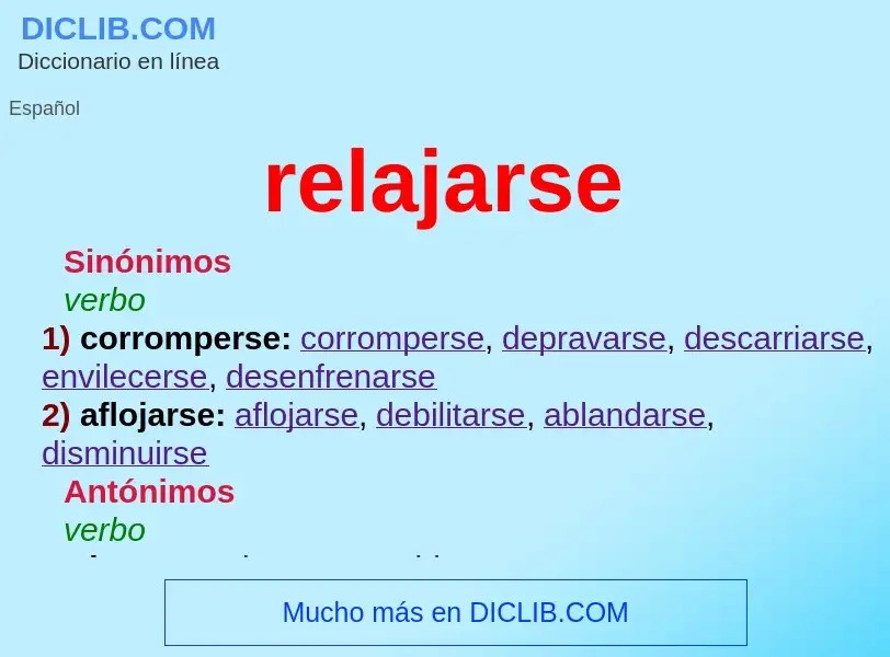 What is relajarse - definition