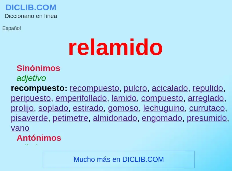 What is relamido - meaning and definition