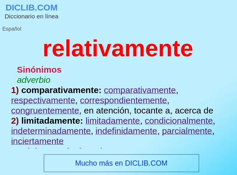 What is relativamente - definition