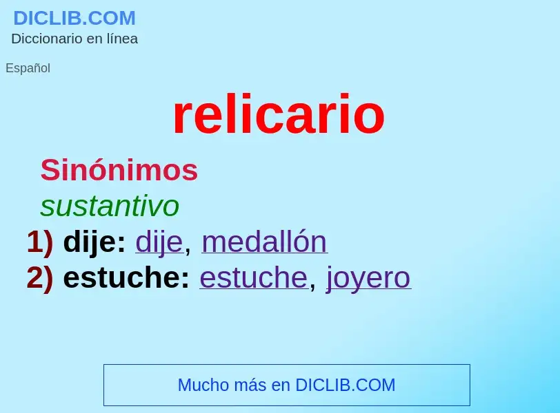 Wat is relicario - definition