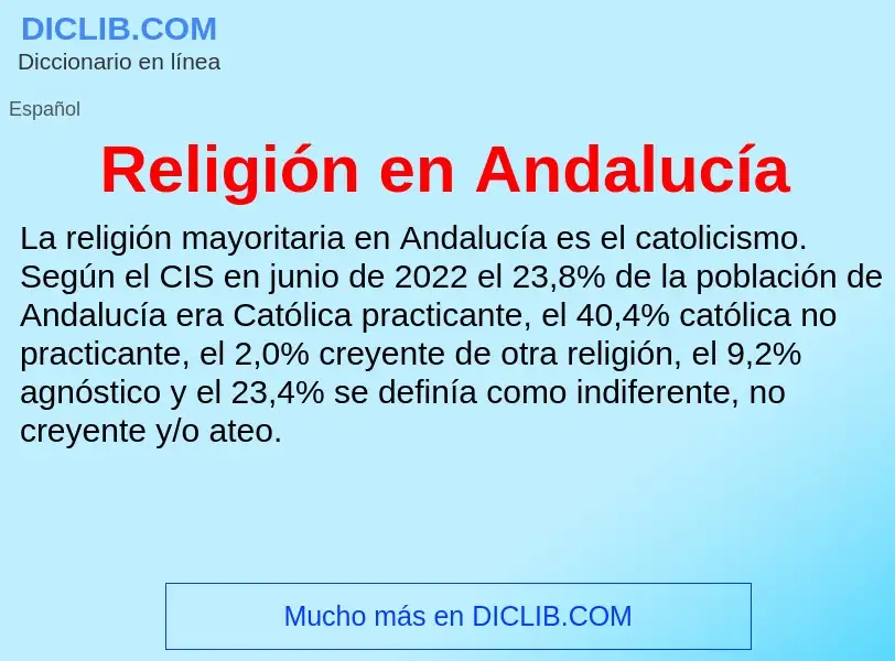 What is Religión en Andalucía - meaning and definition