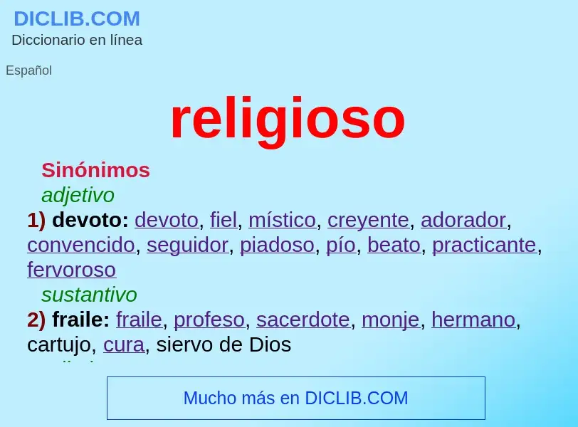 What is religioso - meaning and definition