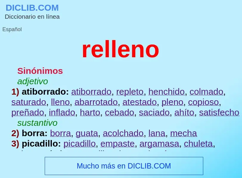 What is relleno - definition