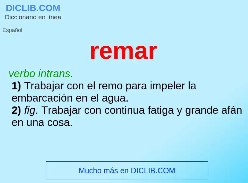 ¿Qué es remar? - significado y definición