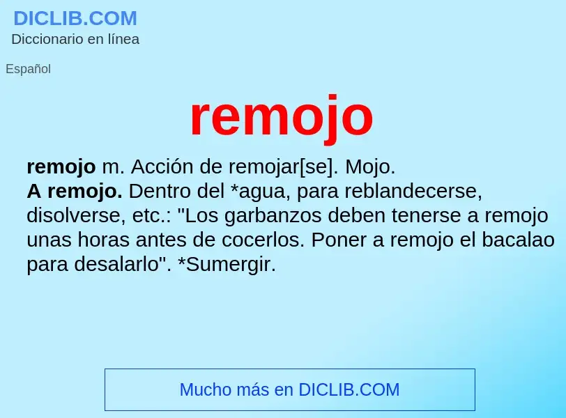 ¿Qué es remojo? - significado y definición