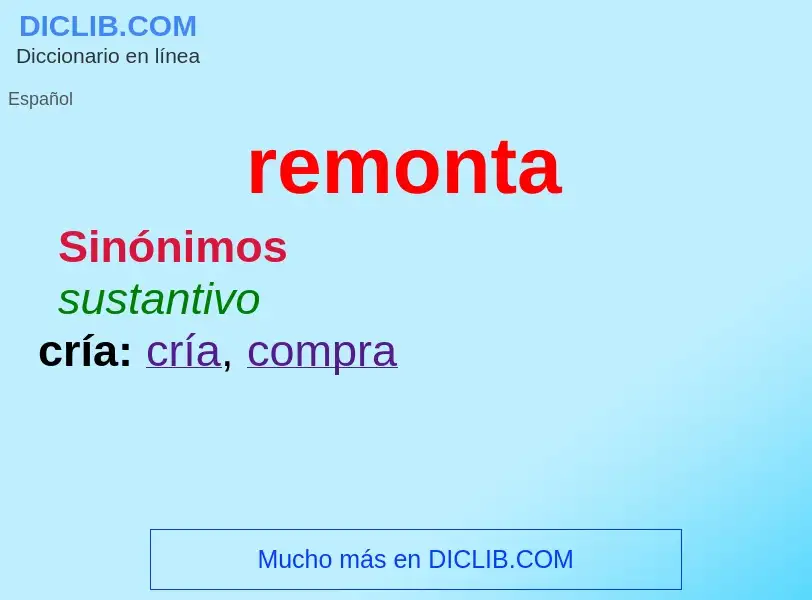 What is remonta - meaning and definition