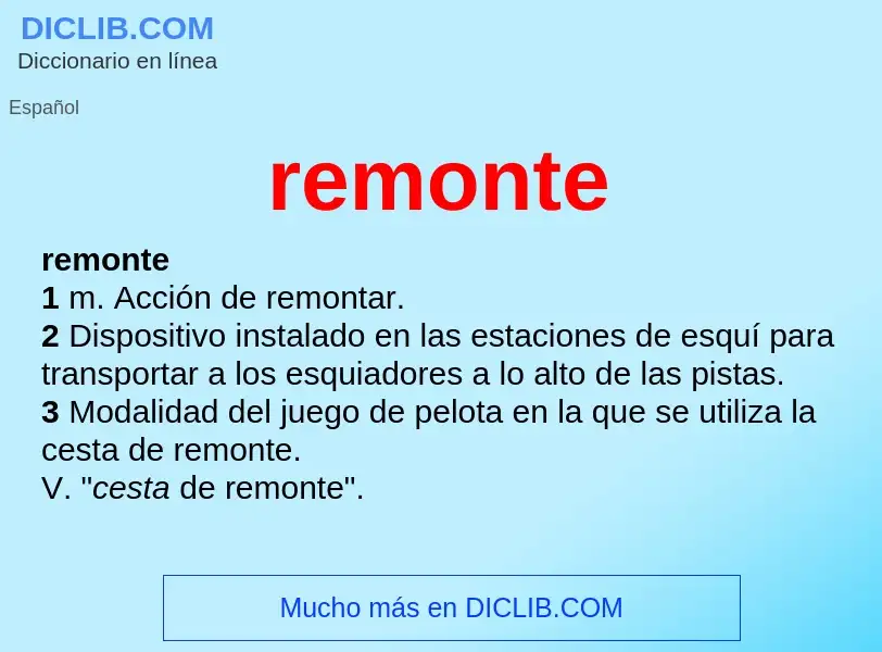 Wat is remonte - definition