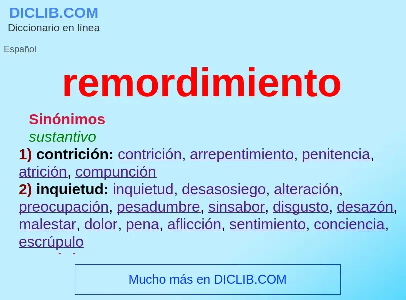 What is remordimiento - definition