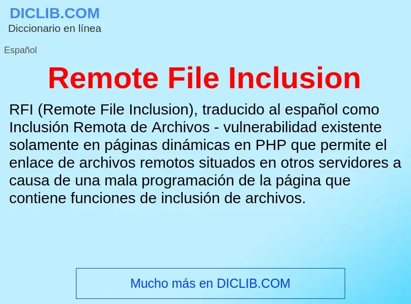 Wat is Remote File Inclusion - definition