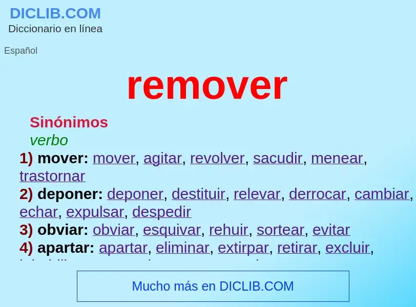 O que é remover - definição, significado, conceito