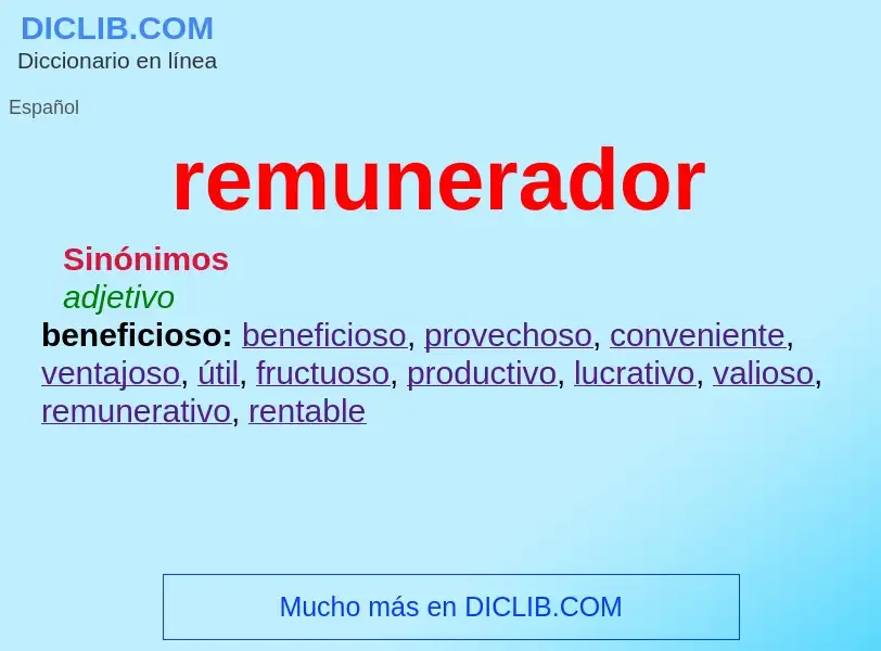 Wat is remunerador - definition