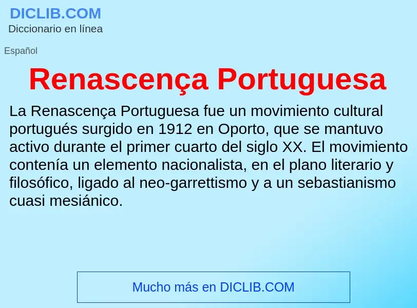 Τι είναι Renascença Portuguesa - ορισμός