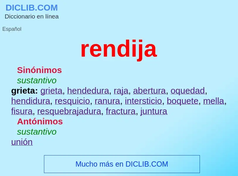 ¿Qué es rendija? - significado y definición