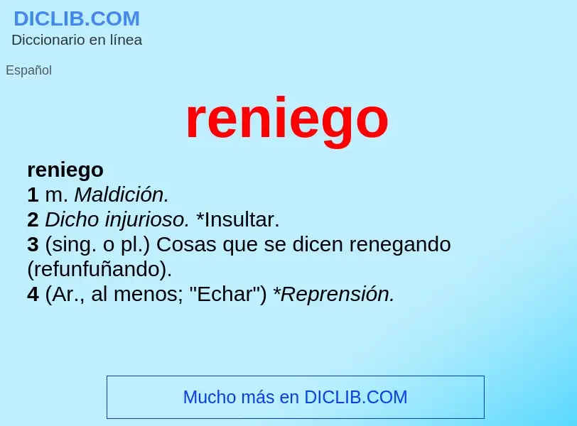 Wat is reniego - definition