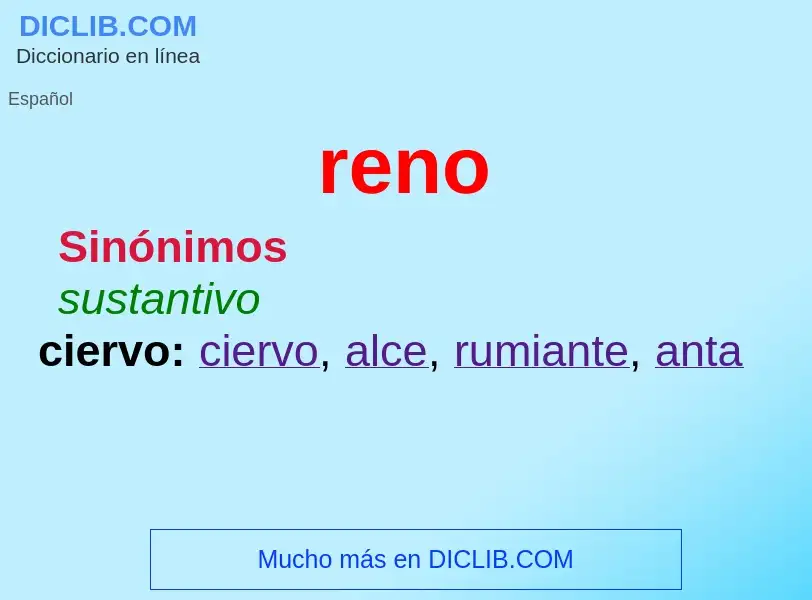 ¿Qué es reno? - significado y definición