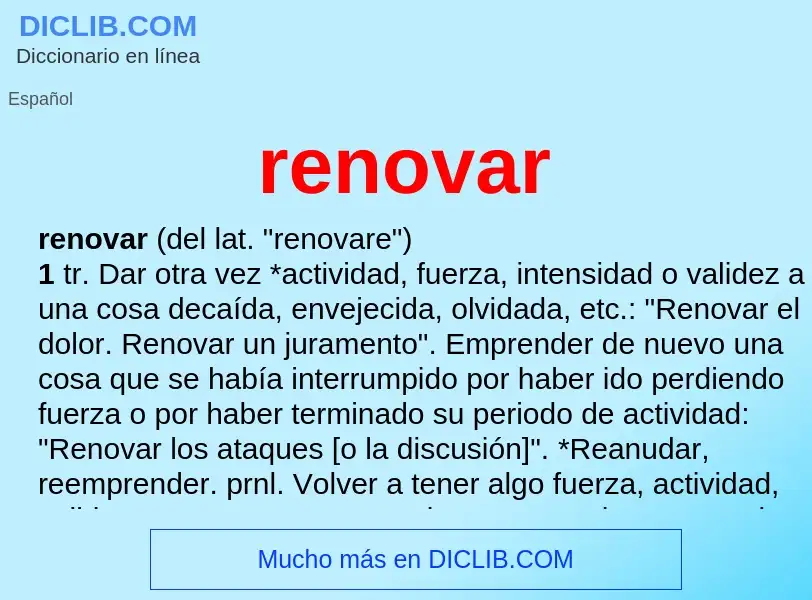 ¿Qué es renovar? - significado y definición