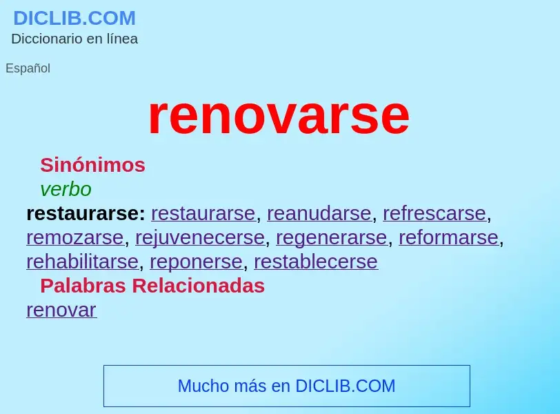 What is renovarse - meaning and definition