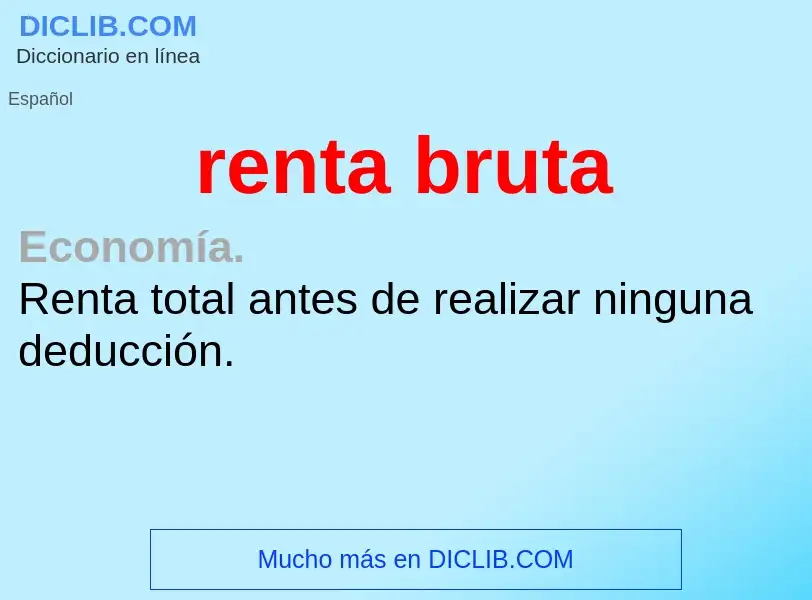 Wat is renta bruta - definition