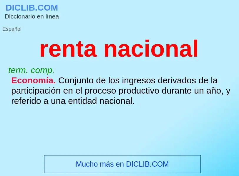 Wat is renta nacional - definition