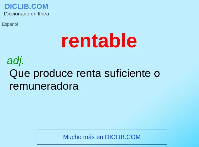 Что такое rentable - определение