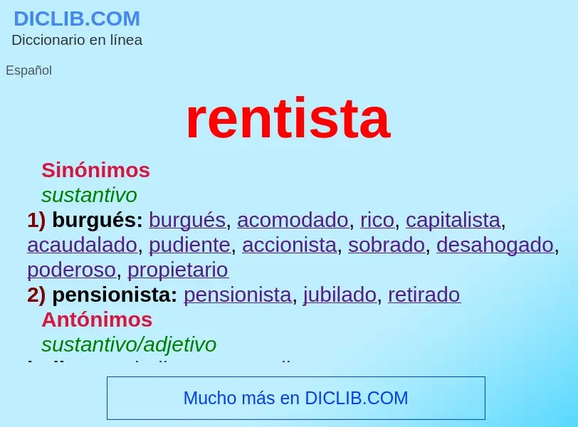 What is rentista - definition