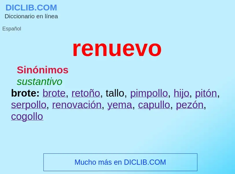 ¿Qué es renuevo? - significado y definición