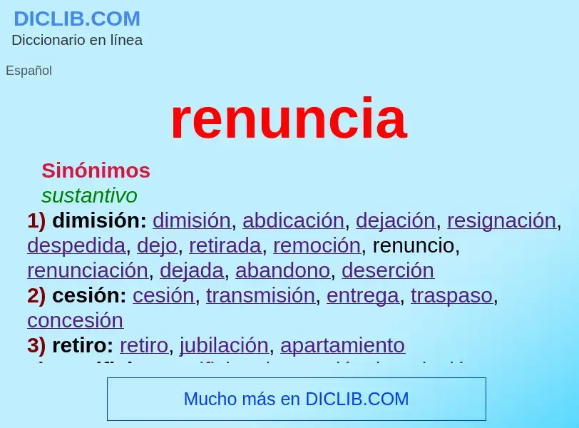 Wat is renuncia - definition