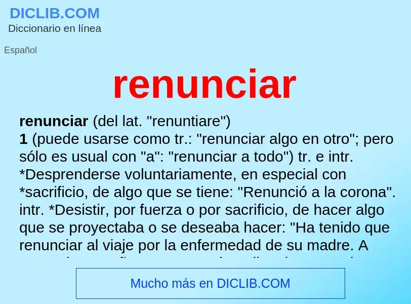 Wat is renunciar - definition