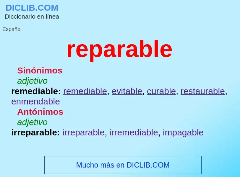 O que é reparable - definição, significado, conceito