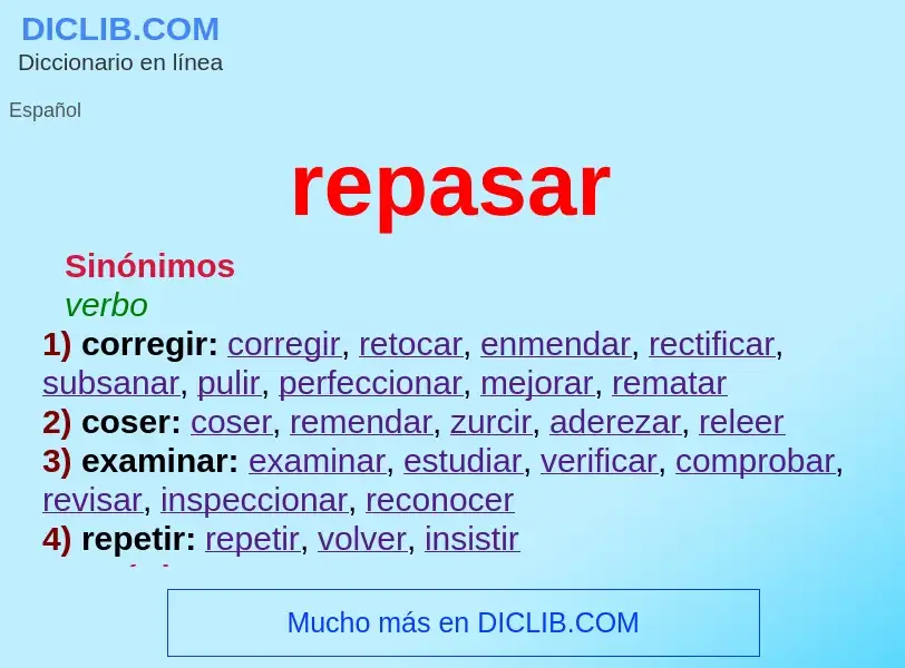 What is repasar - meaning and definition