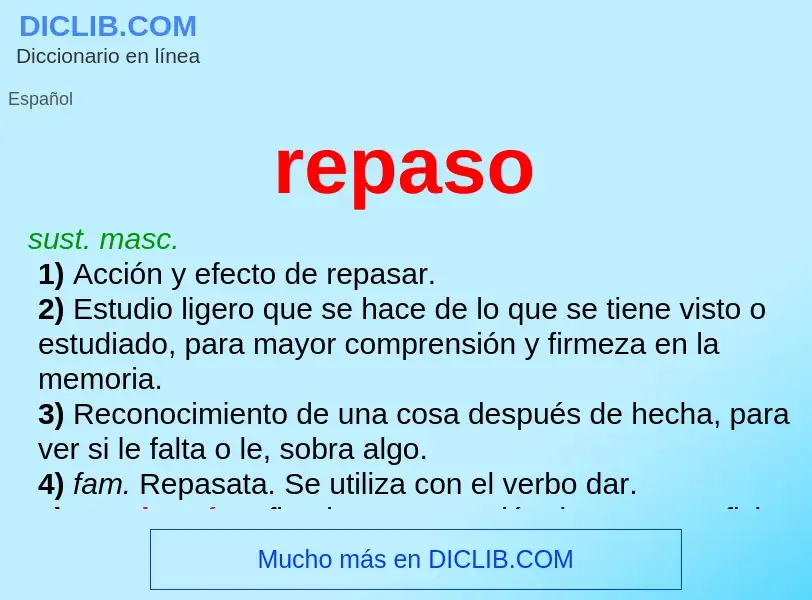 ¿Qué es repaso? - significado y definición