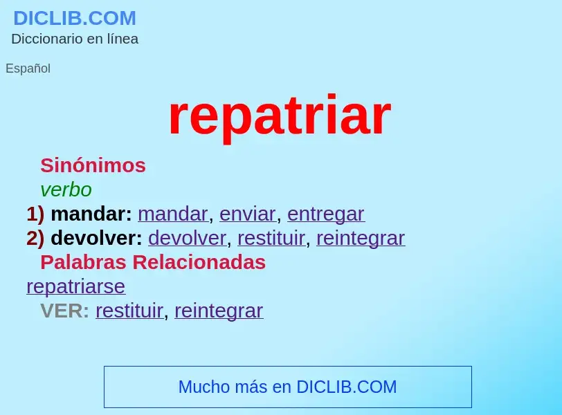 What is repatriar - definition