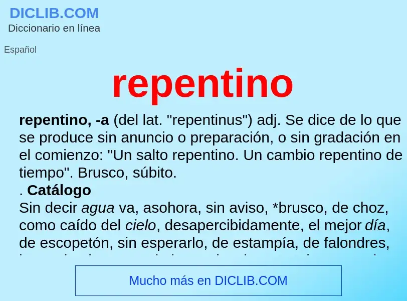 What is repentino - meaning and definition